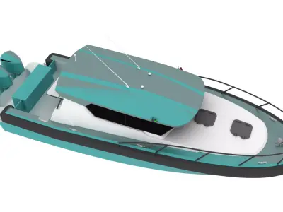 12m Aluminum Boat Concept 3D model