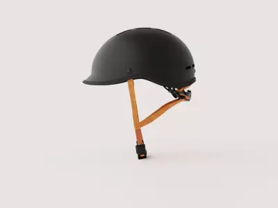 Urban Bicycle Helmet - Black Low-poly 3D model