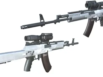 13-AK12-gun model 3d game ready model Low-poly 3D model Low-poly 3D model