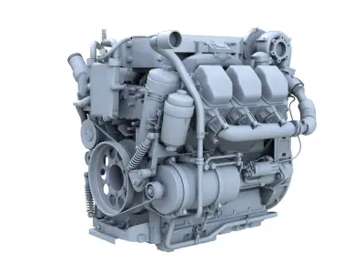 Truck diesel engine 3D model