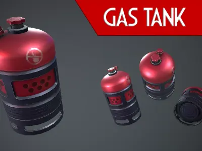 GAS TANK STYLIZED CARTOON Low-poly 3D model
