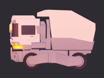 Low Poly Stylized Dump Truck 3D model
