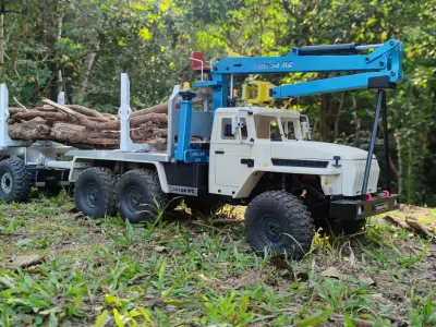4320 Logging bed and trailer for TRX6 - 1-10 RC body attachment 3D print model