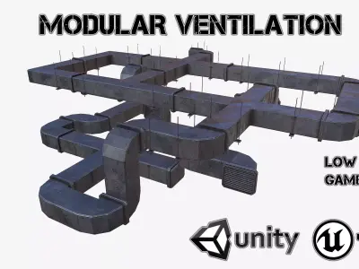 Modular ventilation Low-poly 3D model buy