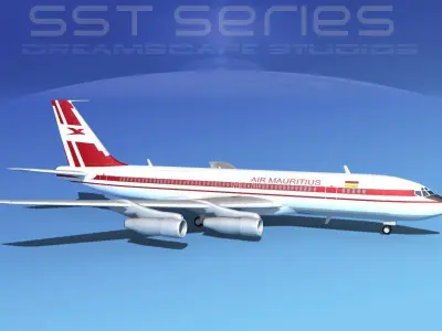 Boeing 707-320 SS Air Mauritius 3D model