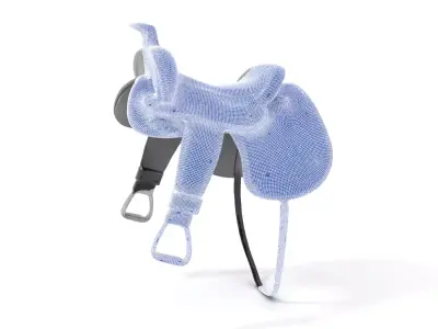 Sleek Black Saddle model pack Low-poly 3D model