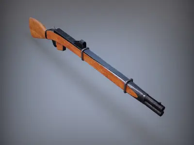 Old Rifle Gun Low-poly 3D model