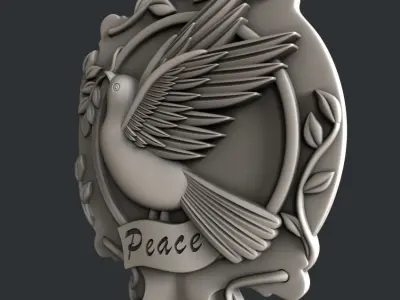 3d STL models for CNC router Dove Peace 3D model