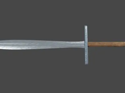 Xyphos sword with Grossmesser handle Low-poly 3D model
