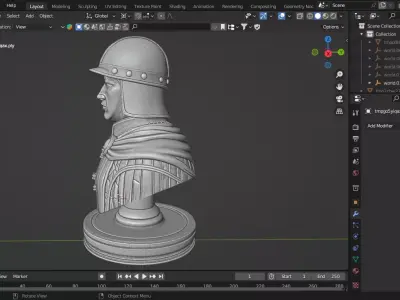 Medieval British Soldier Pawn Chess Piece 3D print model