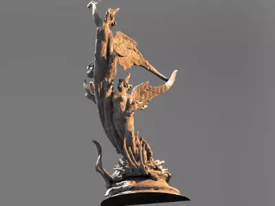 Dantes Angel flame statue 2 3D model
