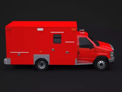 E-Series EMS Ambulance Truck 3D model