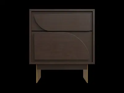 Mango Wood Bedside Table Low-poly 3D model