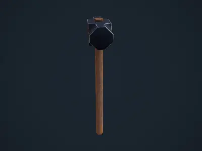 SledgeHammer axe Low-poly 3D model