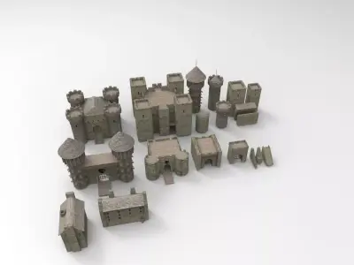 Castle constructor Low-poly 3D model
