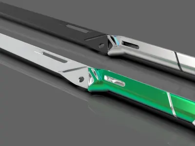 scifi cyberpunk sword 3D model