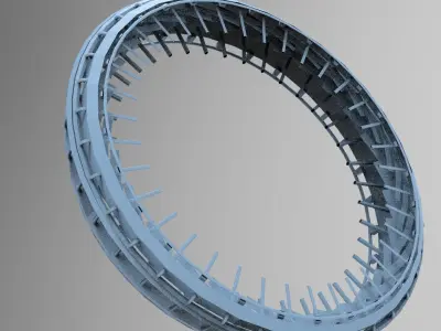 Sci Fi Dark Gravity Ring 3D model