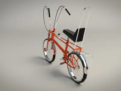 Low Poly Chopper Bike Low-poly 3D model