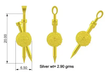 Pin screw pendant design 3D print model