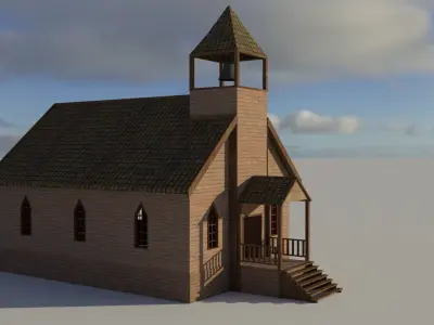Church Low-poly 3D model buy