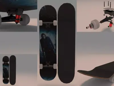 Gotham Joker Skateboard  3D model
