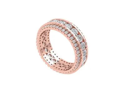 Solitaire Engagement Art Deco Full eternity Ring 3D print model