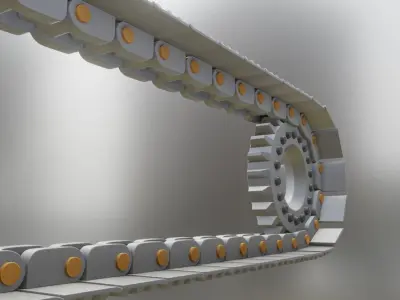Curve based Caterpillar Track  Low-poly 3D model