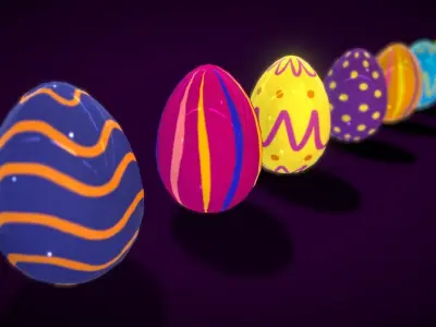 Colections Easter Eggs4 Low-poly 3D model