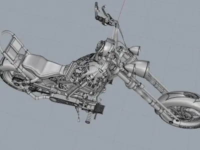 Chopper motorcycle 3D model