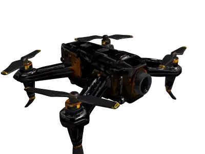 Modern Surveillance Drone Quadcopter 3D Model Low-poly 3D model