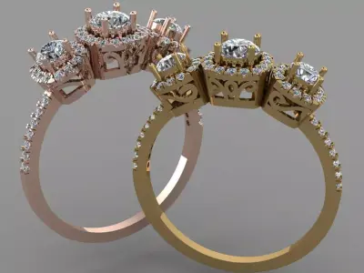 Gold ring 3D print model 22