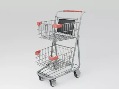 Grocery Cart Small Low-poly 3D model