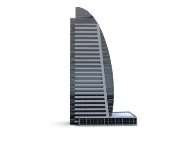 Hotel Building Low-poly 3D model