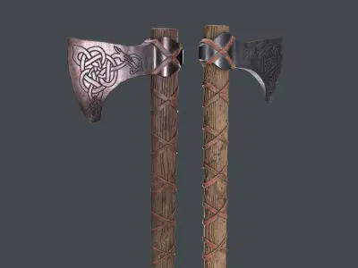 Low poly Viking Axe Low-poly 3D model