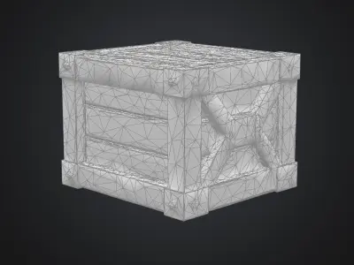 Low-poly wooden crate Free low-poly 3D model