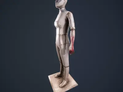 Mannequin horror antique HDRP Low-poly 3D model