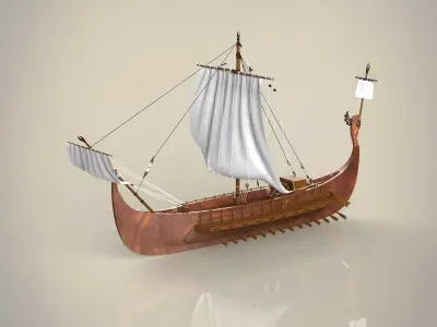 Battleship viking ship 3D model