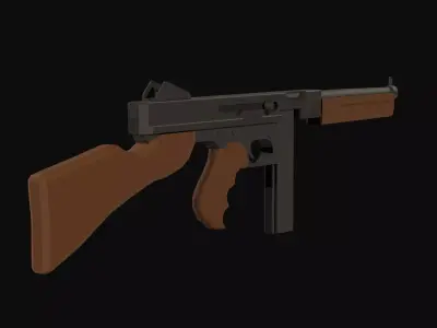 Thompson M1A1 Low-poly 3D model