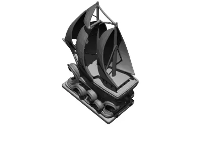 A ship on the waves Free 3D print model