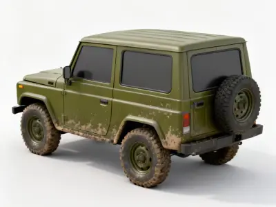 Realistic Green SUV 3D Model 3d model Low-poly 3D model
