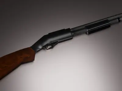 3d model shotgun Low-poly 3D model