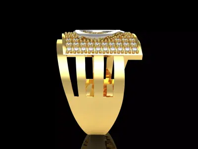 Latter Design Ring 3D print model