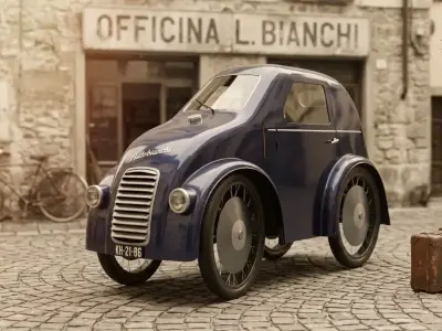 Autobak Legendary Polish Microcar from the 1940s Fully Rigged 3D model