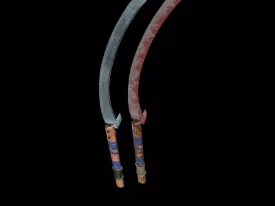 scythe sword  Low-poly 3D model