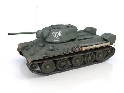T-34-76 UZTM - Model 1942 - Soviet tank - 12 3D model