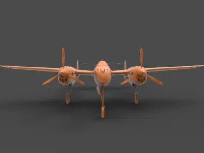 Lockheed P-38 3D print model