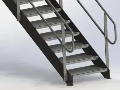 Industrial Staircase Assembly 3D model