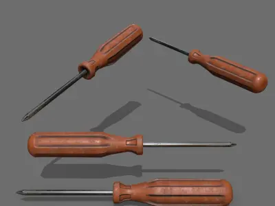 screwdriver Low-poly 3D model 51