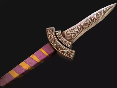 Medieval Dagger Short Sword Weapon Armory Low-poly 3D model