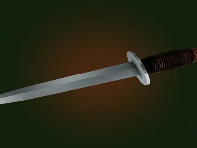 Fairbairn-Sykes fighting knife  Low-poly 3D model